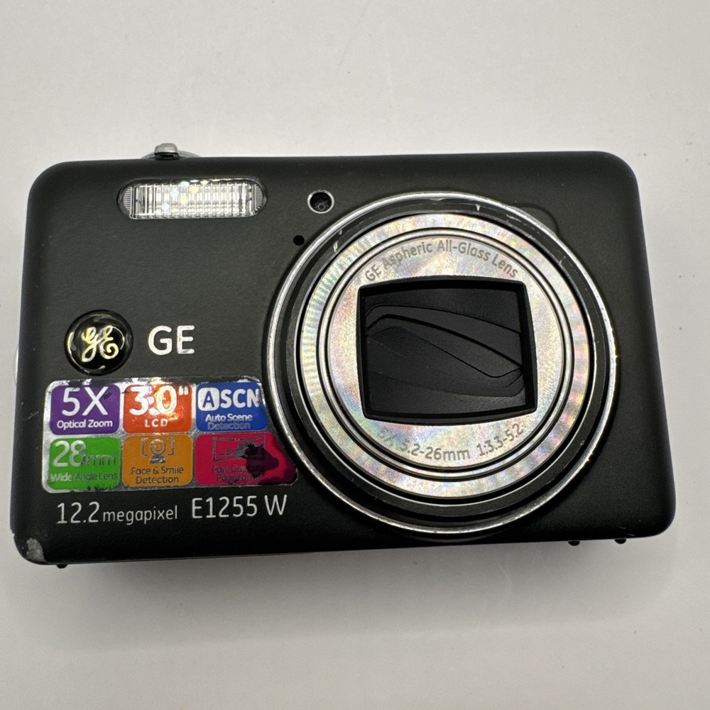GE Active Series A1255 12.2MP Digital Camera - Black Untested